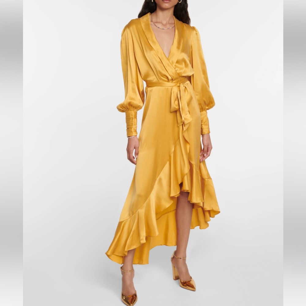 ZIMMERMANN
Asymmetric silk satin wrap dress